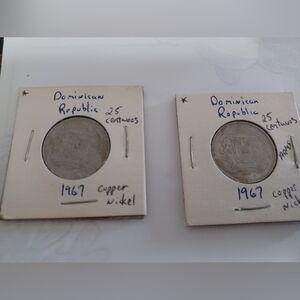 Dominican Republic 25 Centavos Coins 1967